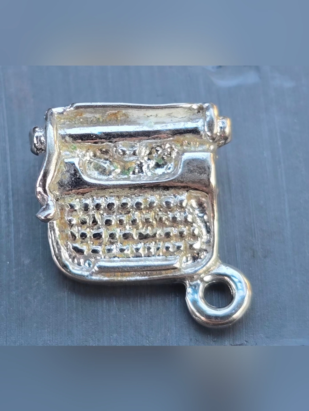 Silver Typewriter Charm Pendant